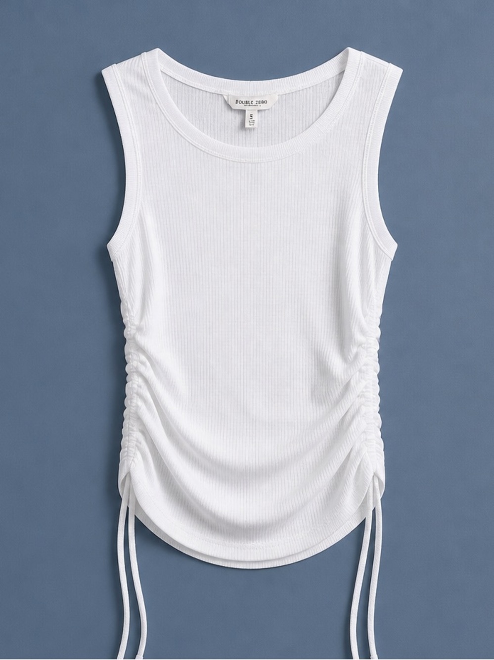 Good American White Ruched Tank Top